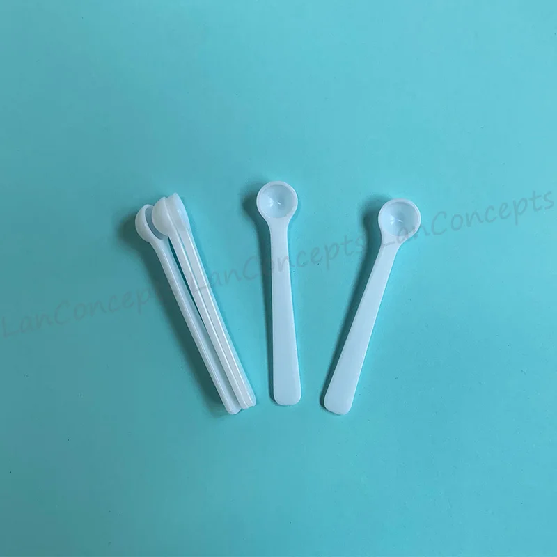 150mg Micro Spoon 0.3ML Plastic Measuring Scoop 0.15 gram Measure Spoons 0.15g White Scoops - 200pcs/lot Free shipping