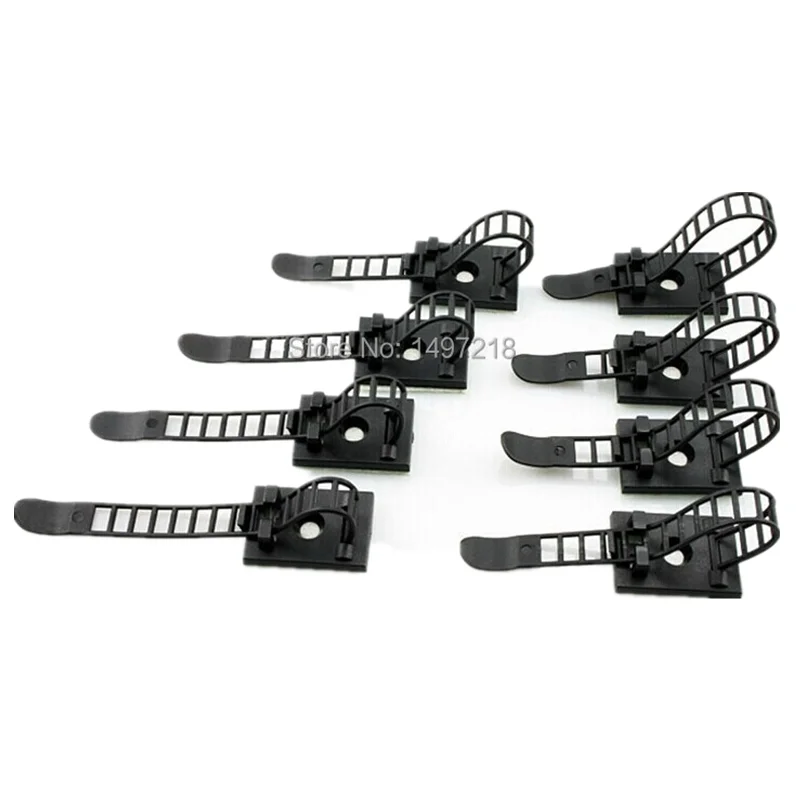 10-100 PCS CL-1 Bianco e Nero 3 M Adesivo di Plastica Cavo Pinze Morsetto per Filo Cravatte Regolabile Cavo cravatta Fix Supporto Pinze