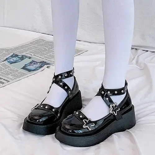 

Японский студент колледжа девушки круглый носок Пряжка ремешок бант обувь Лолита JK коммутационная Униформа Lovelive PU кожаная обувь