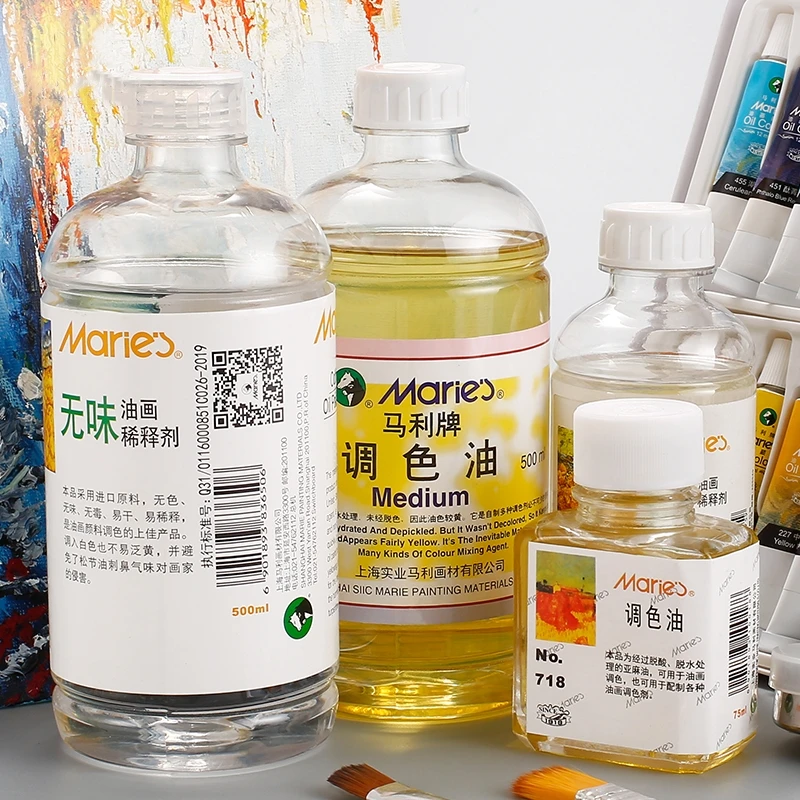 Imagem -02 - Oil Paint Thinner Toning Oil Incolor e Inodoro Art Supplies Ferramentas de Pintura Pintura Kit Art Supplies Alta Qualidade 500ml