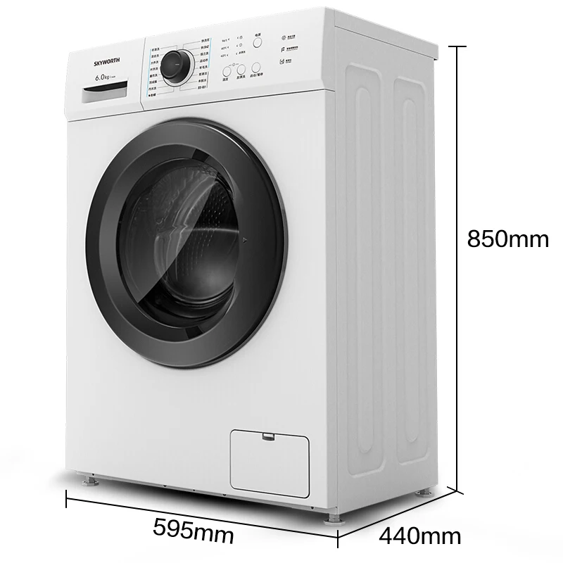 6k'g Front Loading Washing Machine Full-automatic Ultra-thin Embedded Heat with HighTemperature Destroy Hazardous Substance F60A