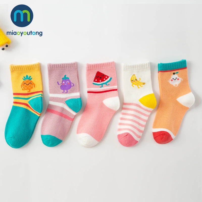 5 Pair Jacquard Rainbow Comfort Warm Cotton High Quality Child Boy Newborn Socks Kids Girl Baby Socks Miaoyoutong