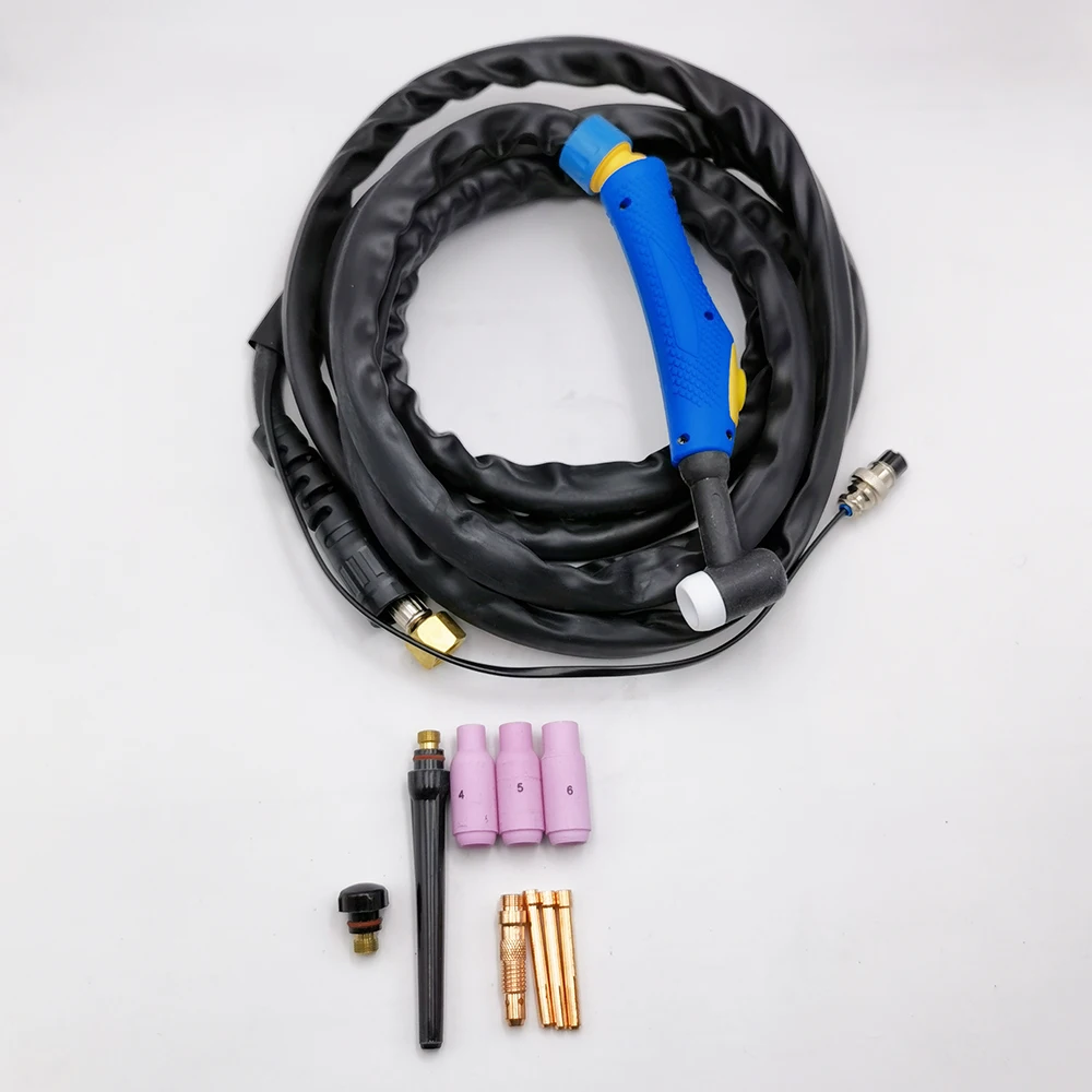 Free Shipping 4m 13ft WP17 Air Cooled WP-17 TIG-17 Argon Tungsten Arc Gas Valve TIG Welding Torch Gun