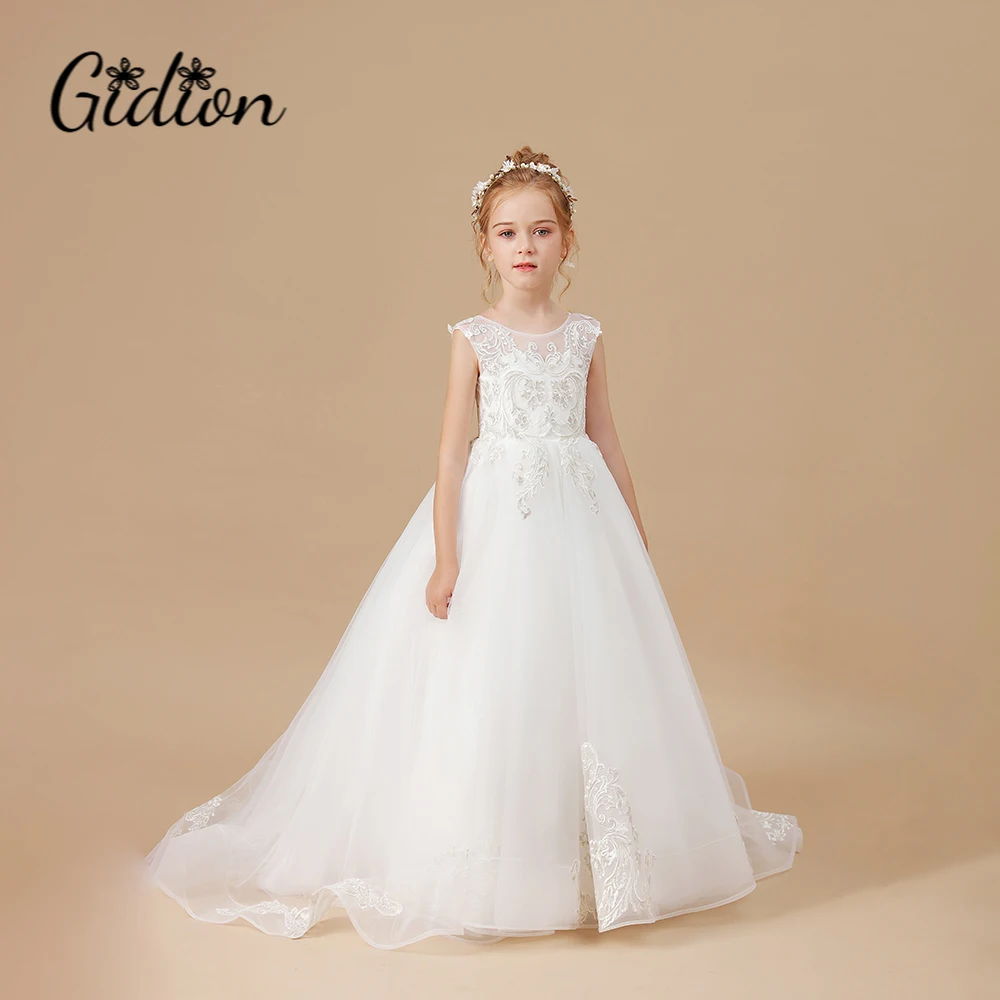 Elegant Flower Girl Dress Wedding Birthday Evening Party Festivity Celebration Pageant Ball-Gown Event Prom Banquet For Children