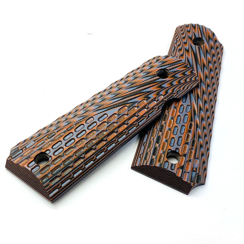 1 paio marrone G10 materiale tattica 1911 modelli impugnature maniglia patch lastra antiscivolo personalizzata fai da te produzione bilance gambo accessori parti