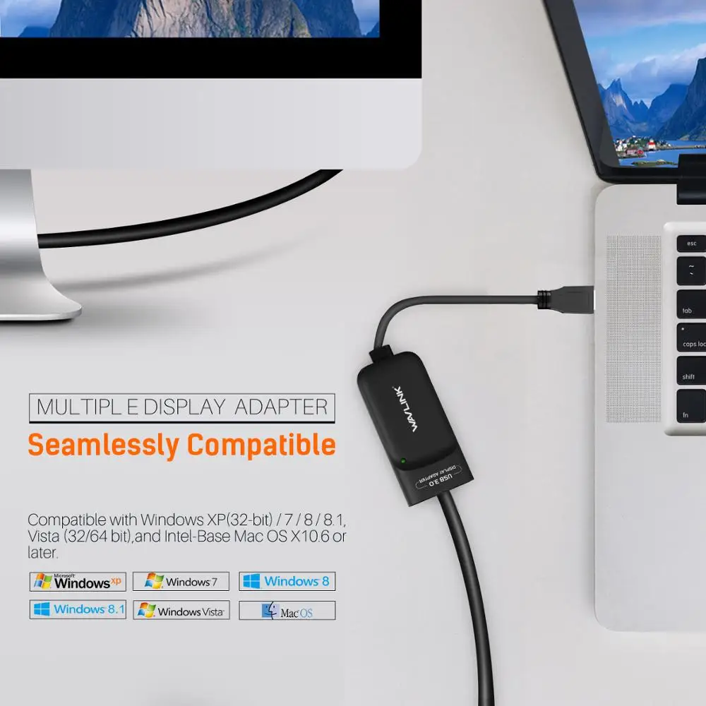 Wavlink-Adaptador USB 3,0 a HDMI para Gráficos de Vídeo, tarjeta de vídeo externa 2K, extensible/Espejo para Windows Mac M1 M2