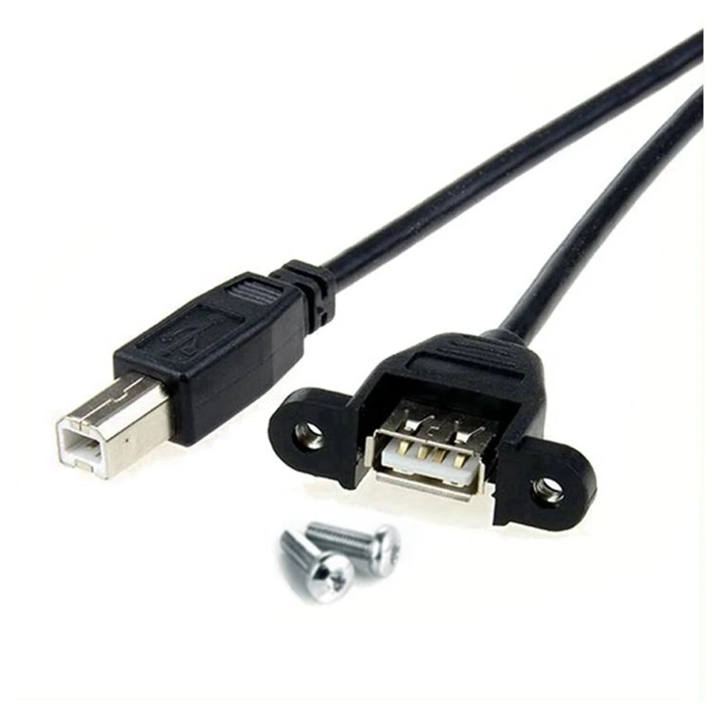 Copper USB with ear can fix USB2.0 printing line, printing extension line, square port, B, public USB female head