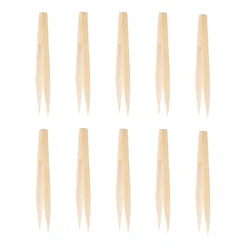 10pcs Wooden Tea Clip Bamboo Kitchen Salad Food Toast Tong Tweezer Bacon Sugar Ice Tea Utensil Teaware Accessories