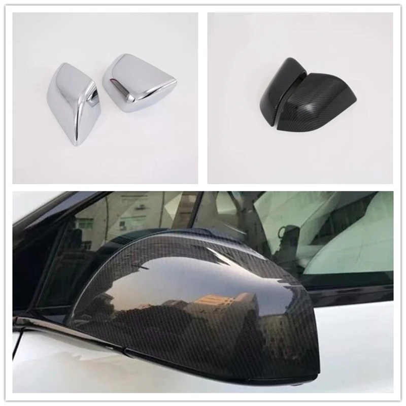 ABS Carbon Fiber Side Door Rearview Mirror Protect Frame Cover Caps For TESLA MODEL 3 Ornament Accessories