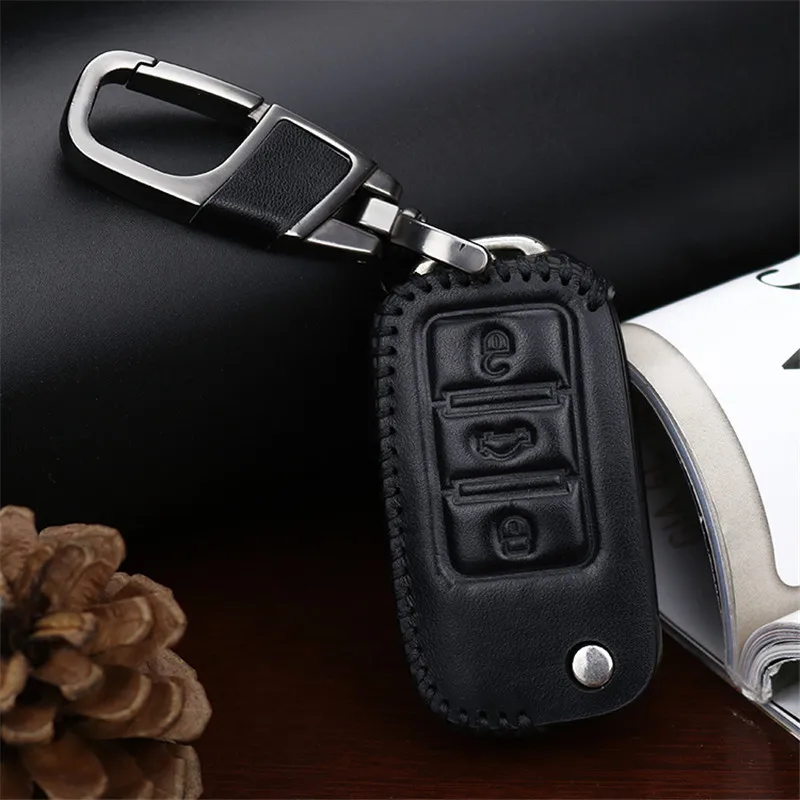 Leather Car Key Cover Case for Seat Ibiza 6J Ateca Arona Tarraco Leon Fr 5F 2 1M MK2 MK3 MK4 MK1 Keyring Key Holder Accessories