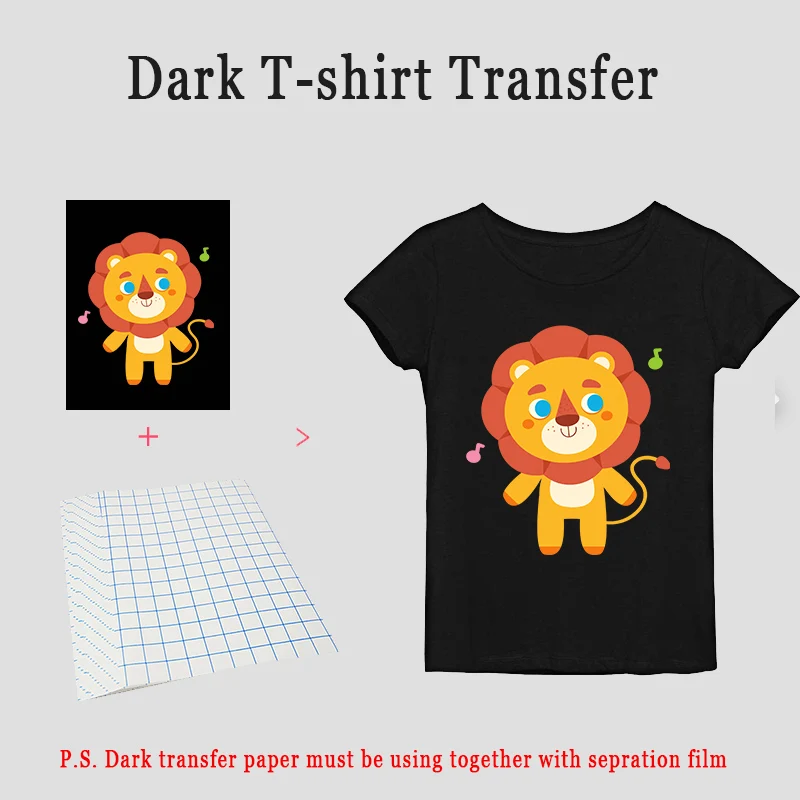 Heat Transfer Paper For 100% Cotton T-shirt Clothes By Inkjet Printer A4 5 Sheets Light or Dark