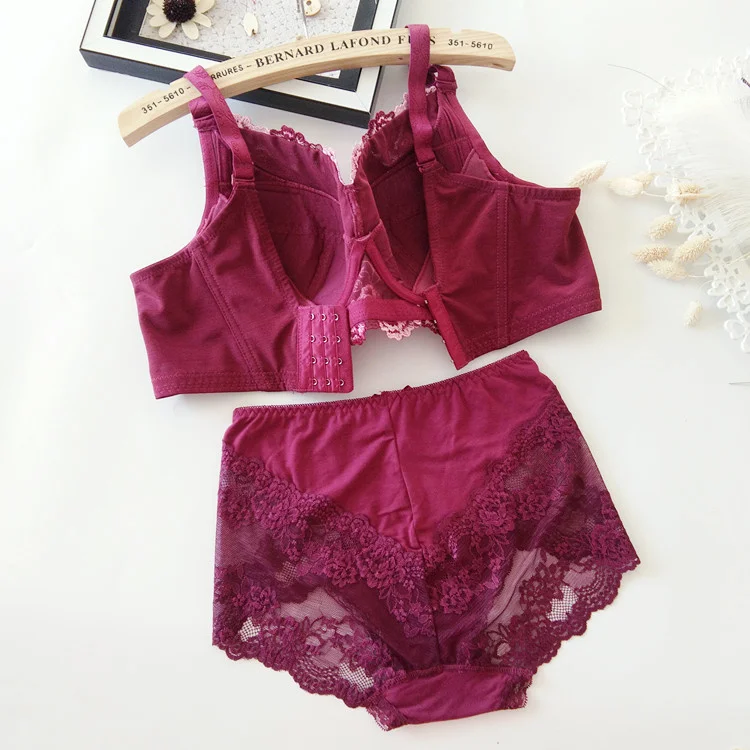 Underwear Set Women Embroidered Panties Bra Set  Bra Plus Size Comfortable Lingerie Suit Top And Panties Set