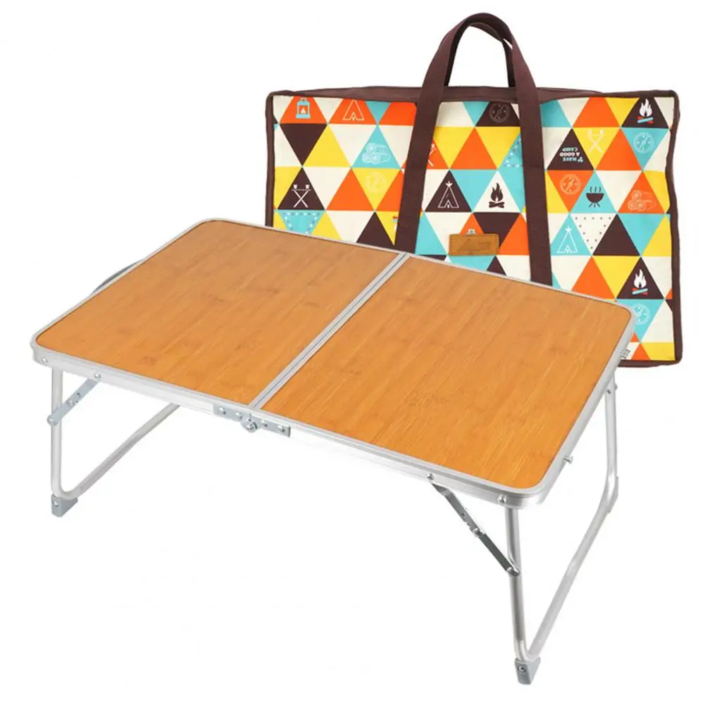 Computer Desk Folding Table Portable Multifunctional Small Collapsible Bamboo Table for Outdoor Camping Furniture