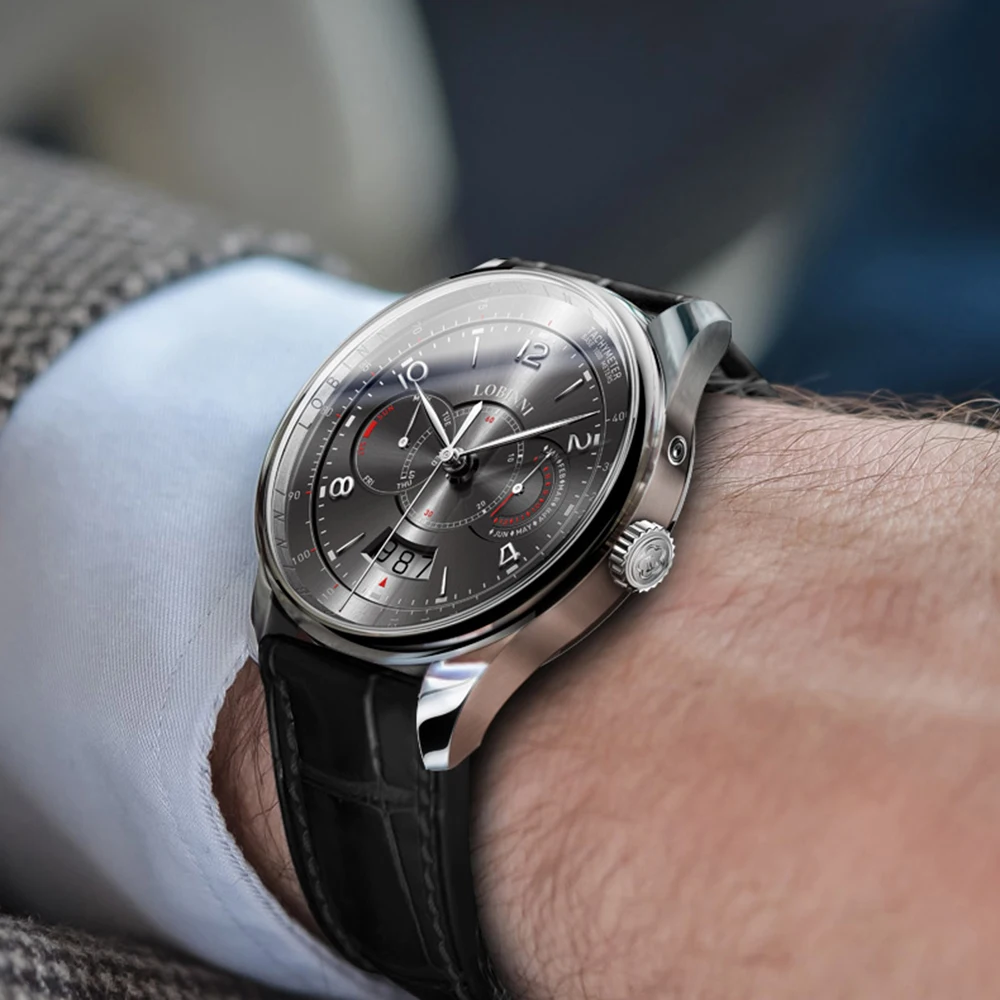 luxury brand mens automatic watches,men wrist watch LOBINNI Switzerland man mechanical wristwatch waterproof clock reloj hombre