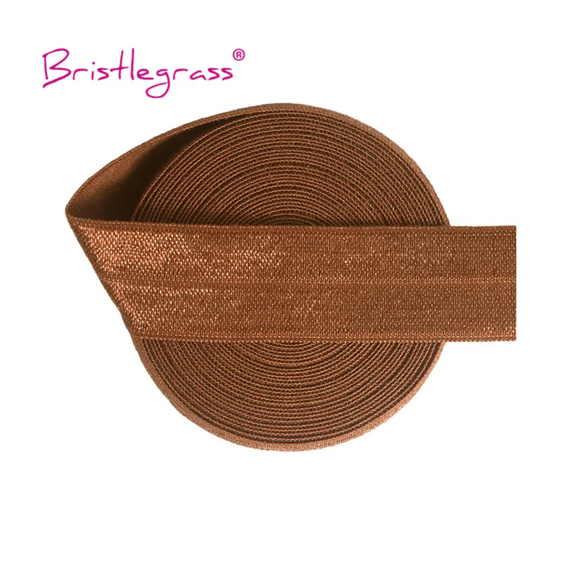 BRISTLEGRASS 2 5 10 Yard 3/4" 20mm Solid Shiny FOE Falten über elastisches Spandex-Satinband Haargummi Stirnband Kleid Nähen Spitzenbesatz