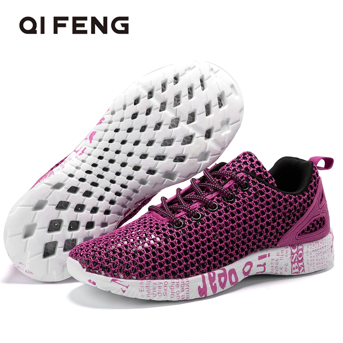 2025 Summer Women Outdoor Sports Shoes Aqua Shoes Man Canyoneering Beach Shoes Black Mesh Sneakers Water Shoes Female Sandals