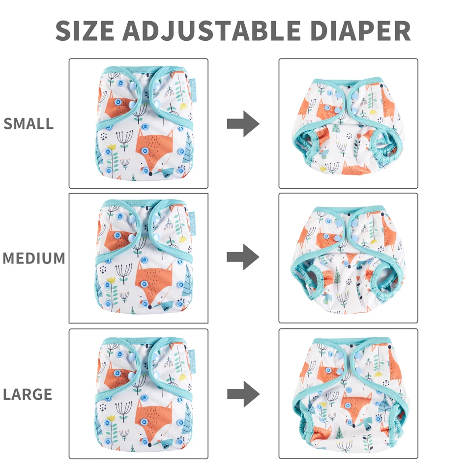 HappyFlute 3-15KG 1Pcs Diaper Cover Newest Binding Printed Waterproof&Reusable Nappy Cover