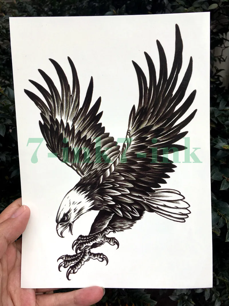 Waterproof Temporary Tattoo Sticker Large Size Cool Eagle Hawk Falcon Arm Tatoo Water Transfer Fake Flash Tatto for Man Women