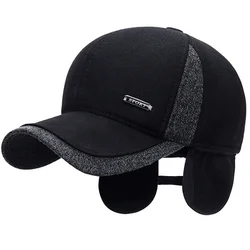 Casquette de Baseball en laine pour hommes, chapeau chaud, à rabat d'oreille, de marque, en coton épais, ajusté, Gorra Hombre, de camionneur, nouvelle collection, hiver