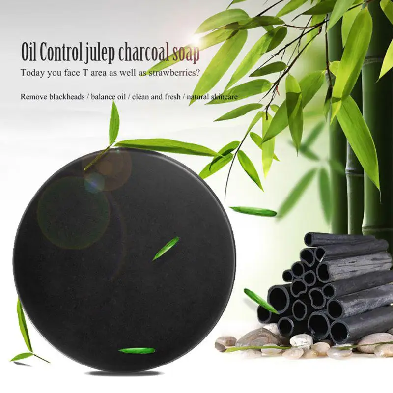 Bamboo Charcoal Essence Oil Soap Skin Care Treatment Skin Whitening Blackhead Remover Acne Treatment Oil Control Soaps T0868