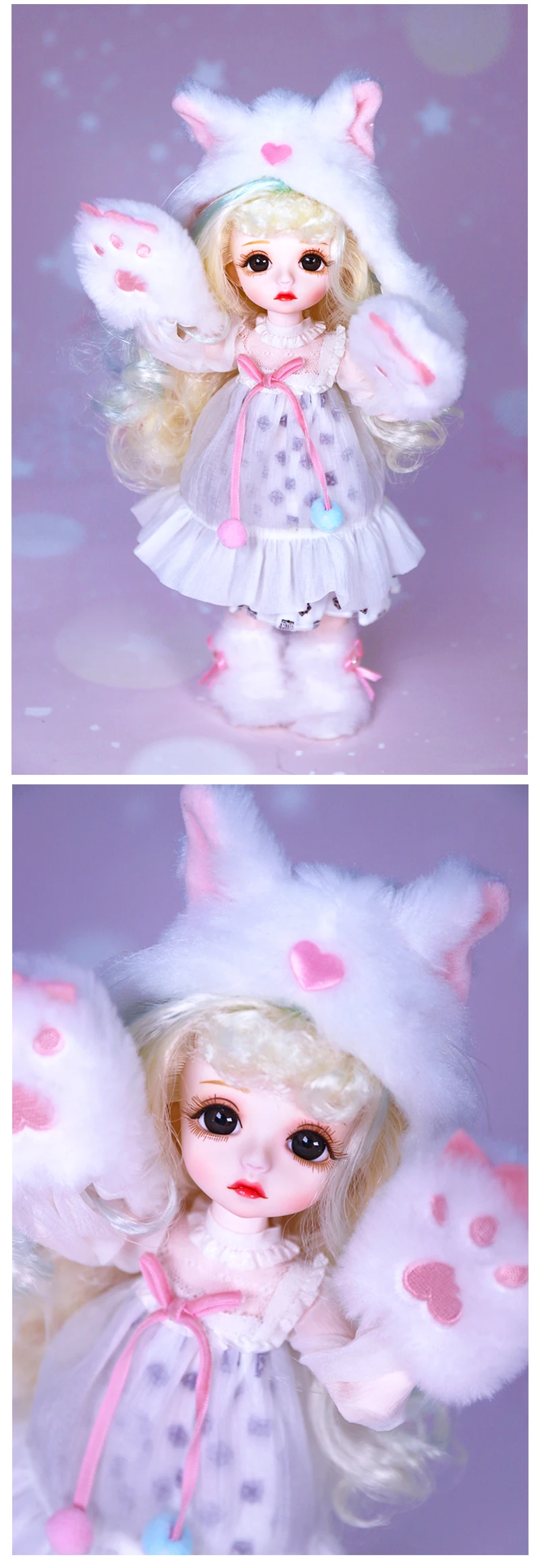 DBS DREAM FAIRY Puppe 1/6 BJD Name von Little Angel, mechanischer Gelenkkörper mit Make-up, inklusive Kopfhaut, Augen, Kleidung für Mädchen SD – Detail 22