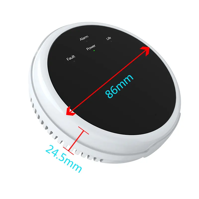 Wireless Gas Sensor 433MHz Frequency Ev1527 Encoding Method Wall Hanging Installation 70dB Alarm Volume Smart Alarm Detector Kit