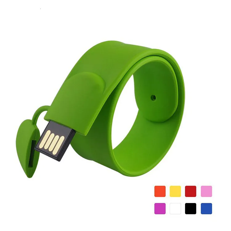 Wholesale Silicone Wristband Gift  Disk  Bracelet USB Flash Drive16g 32g Fashion USB Flash Drive fast read and write accessories