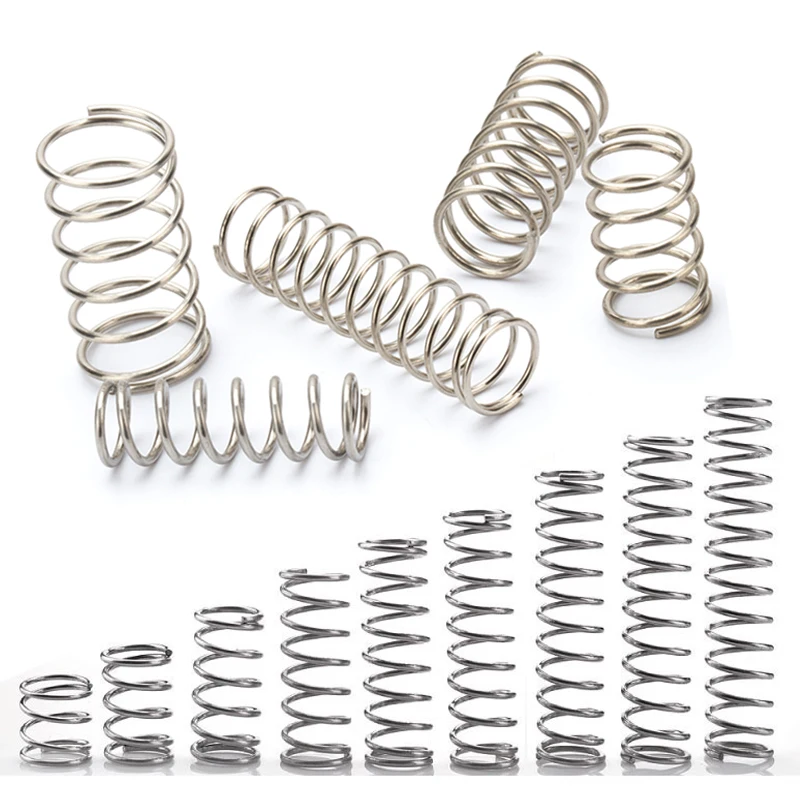 10pcs 304 Stainless Steel Spring Wire Diameter 1.2mm Compress Pressure Spring Rotor Return Buffer Cylidrical Coil Od 6mm~22mm