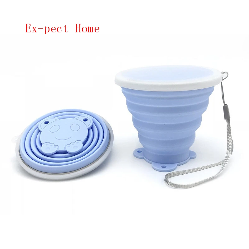 Silicone Collapsible Travel Cup 250ml 8.8oz Reusable Folding Camping Cup Leak Proof Portable Retractable Cup