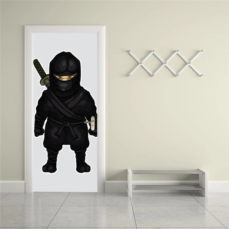 

Self-adhesive cartoon character art door stickers home decoration door cover wall stickers mural porch wallpaper poster