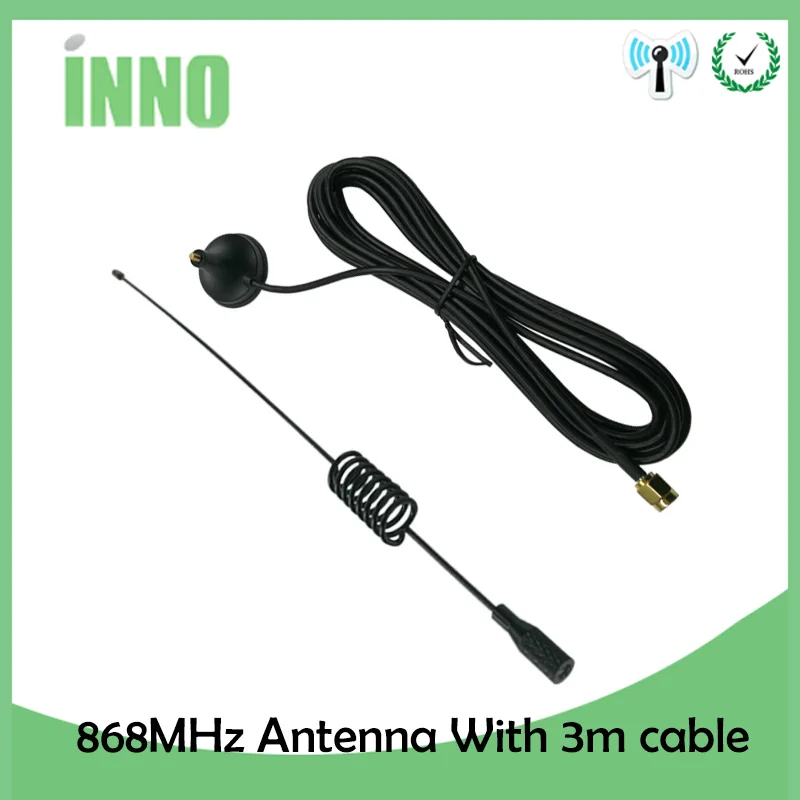 EOTH  2pcs/lot 868Mhz 915MHz 900 to 1800 Mhz Gsm Antenna 3G 5dbi Sma Male With 300cm Cable RG174 Sucker Antenna