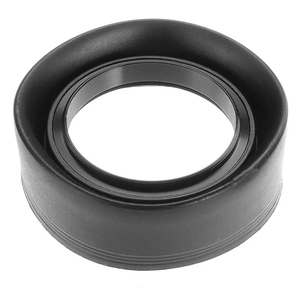 55mm 3 in1 3-Stage Collapsible Rubber Lens Hood For Canon Nikon Sony DSLR Camera