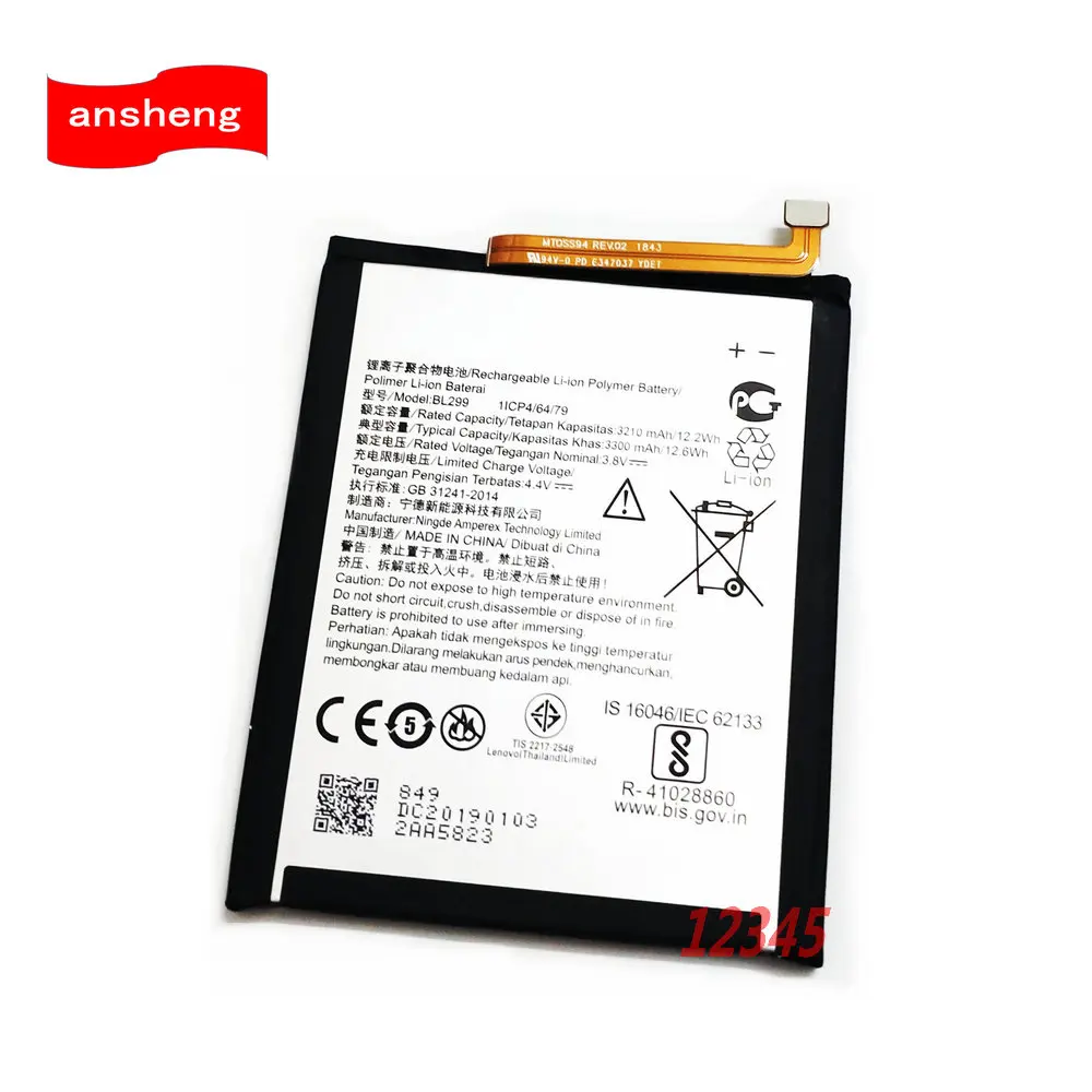 Genuine 3.85V 3300mAh BL299 Battery For Lenovo Z5s L78071 6.3 inch Mobile Phone