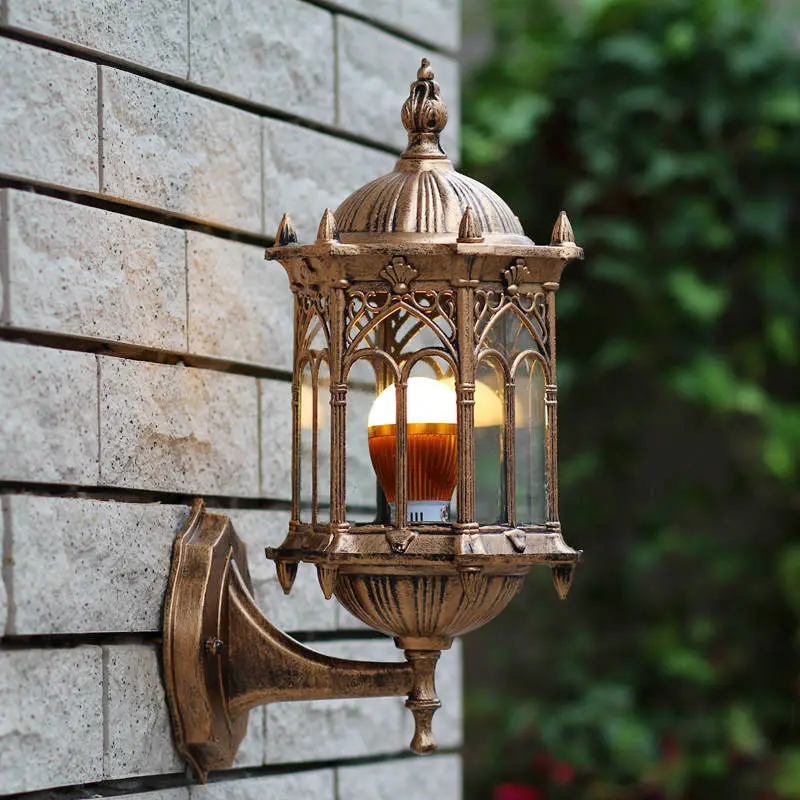 

Retro outdoor waterproof antirust E27 wall lamp garden gateway sconce courtyard corridor villa bra balcony lights WF10607