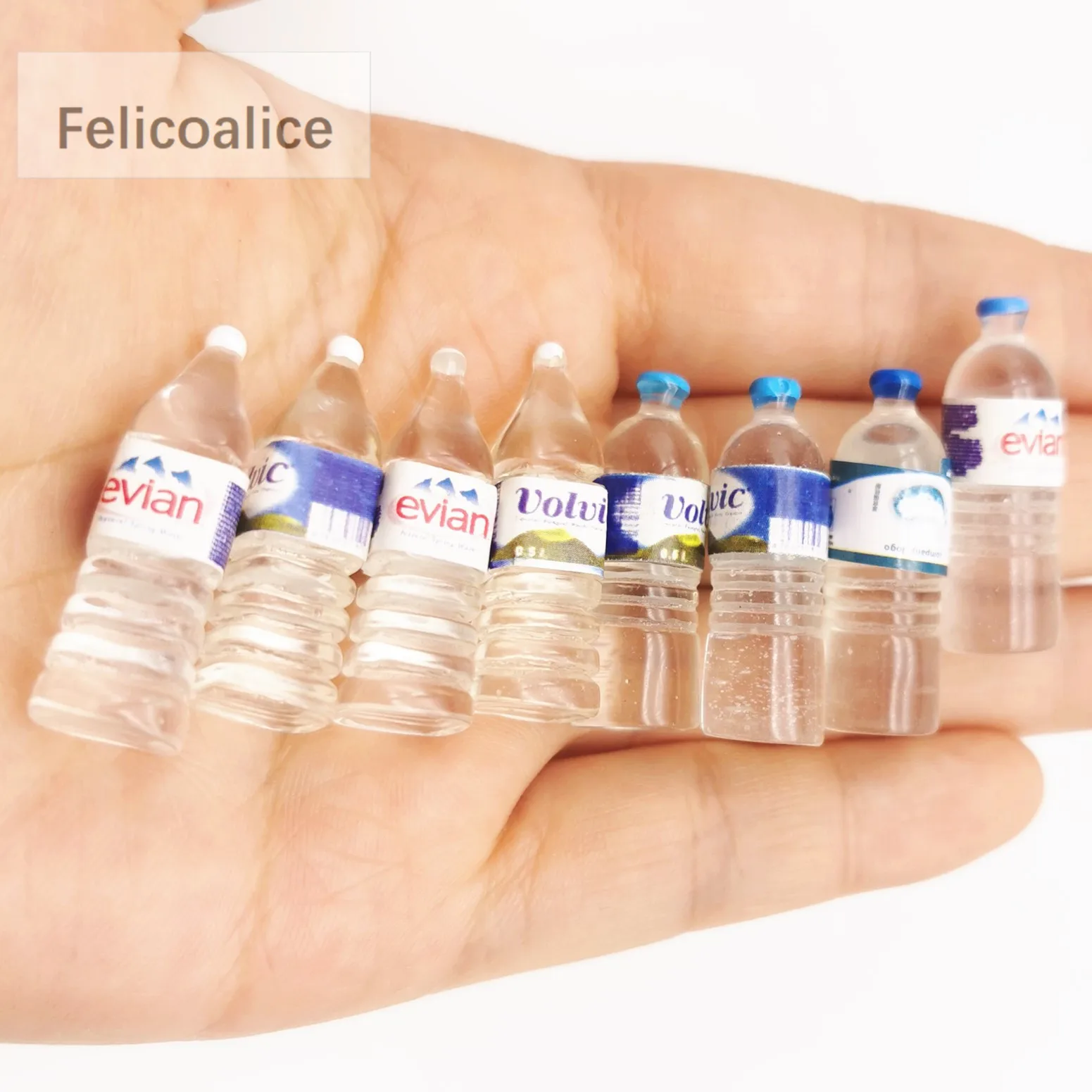 

100pcs Mini Simulation Mineral Water Bottle Resin Model Dollhouse Miniature Kids Gift Toys Home Decoration Accessories