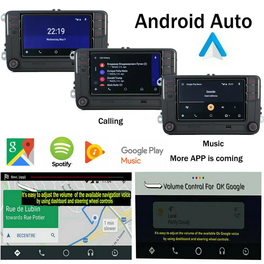 SCUMAXCON Car Stereo Radio RCD330 360 PRO2  Android Auto Carplay BT SD USB For VW Golf Caddy Tiguan Touran Jetta CC Eos Passat