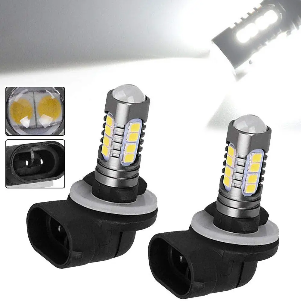 

2X 6000K H27 881 Led Bulb For Cars H27W/2 H27W2 Auto Front Fog Light DRL 12V 881 LED Bulbs Driving Daytime Running Light