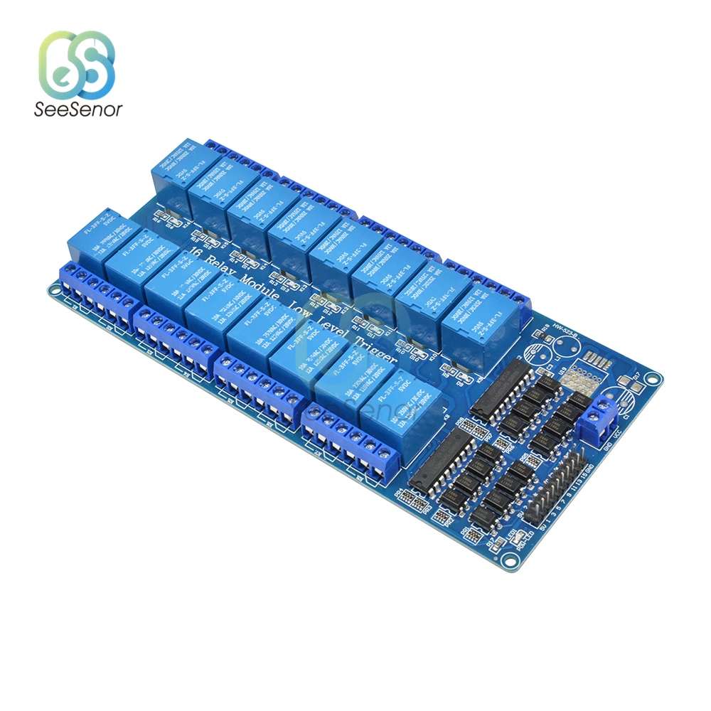 DC 5V 12V 16 Channel Relay Module Interface Board With Optocoupler Protection LM2576 Power for Arduino DIY Kit
