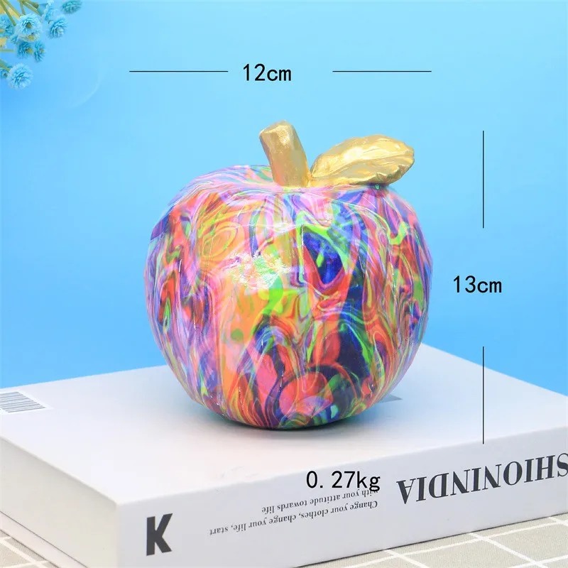 Creativity Apple Ornaments Resin Crafts Colorful Printing Home Desktop Decoration Accessories Fruit Decorations Small Ornaments