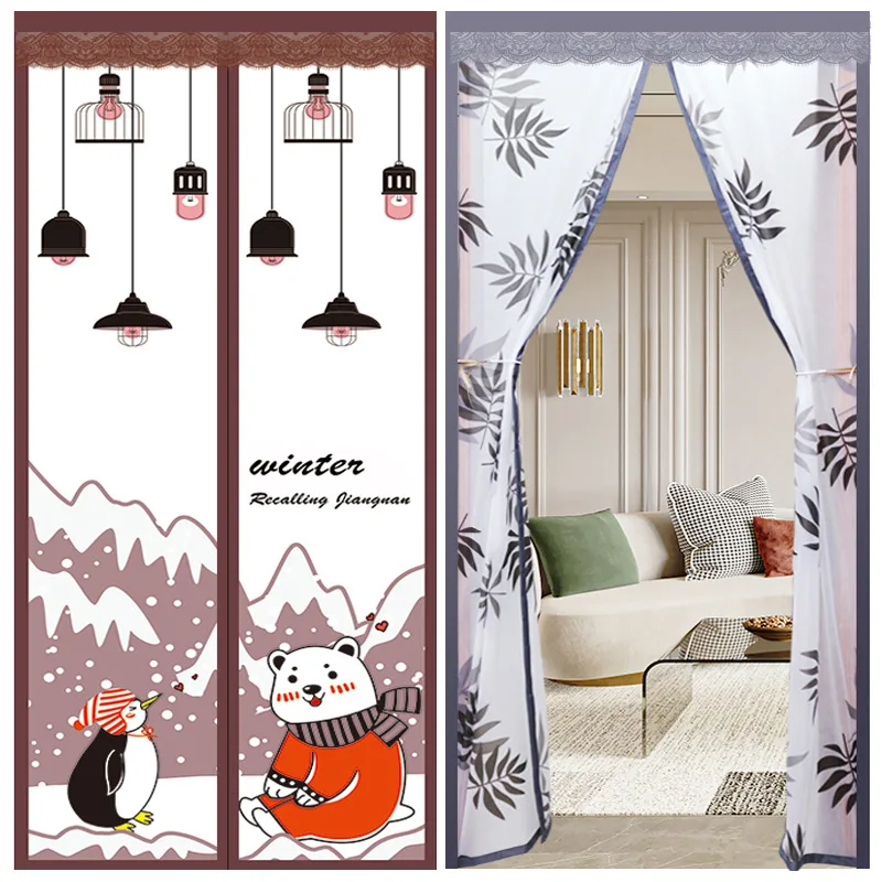 Air-conditioning Door Curtain Winter Windproof Summer Anti-mosquito Living Room Partition Home Decoration Magnetic Door Curtain