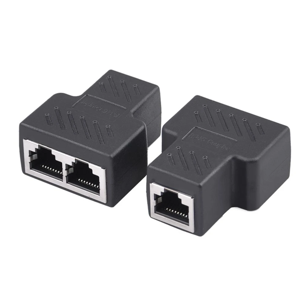 Adaptador divisor Stecker UTP Cat7 5e, Conector Schalter Adap, LAN Kabel, Ethernet Weibliche Cat6 RJ45, 1 zu 2