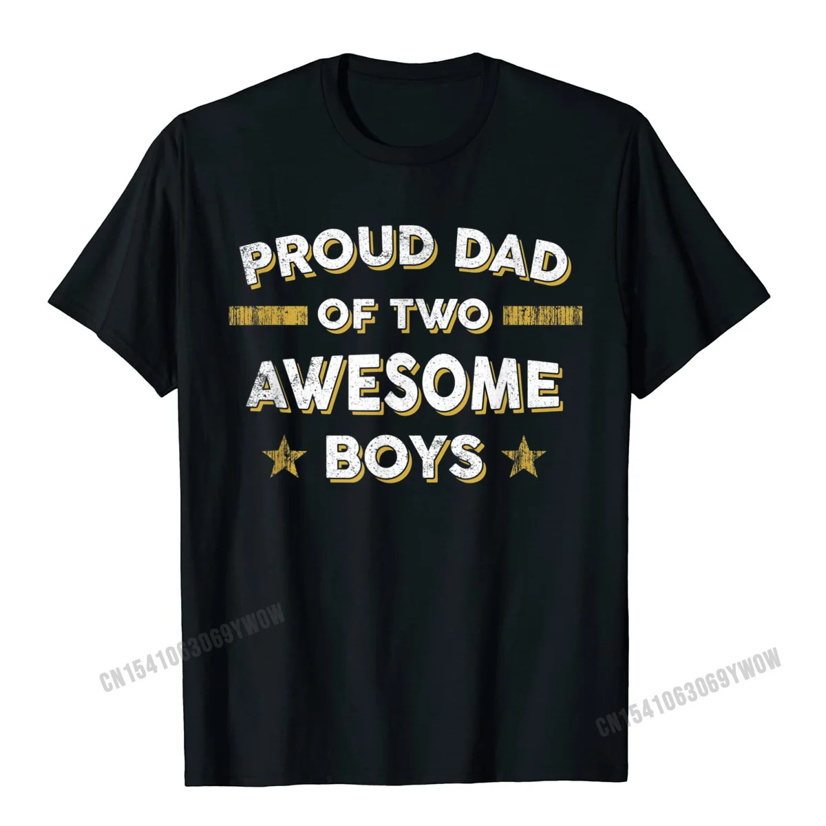 Mens Proud Dad Of 2 Two Awesome Boys T Shirt (Father Papa Daddy) Camisas Men Fitted Young Tshirts Cotton Tops Shirts Europe