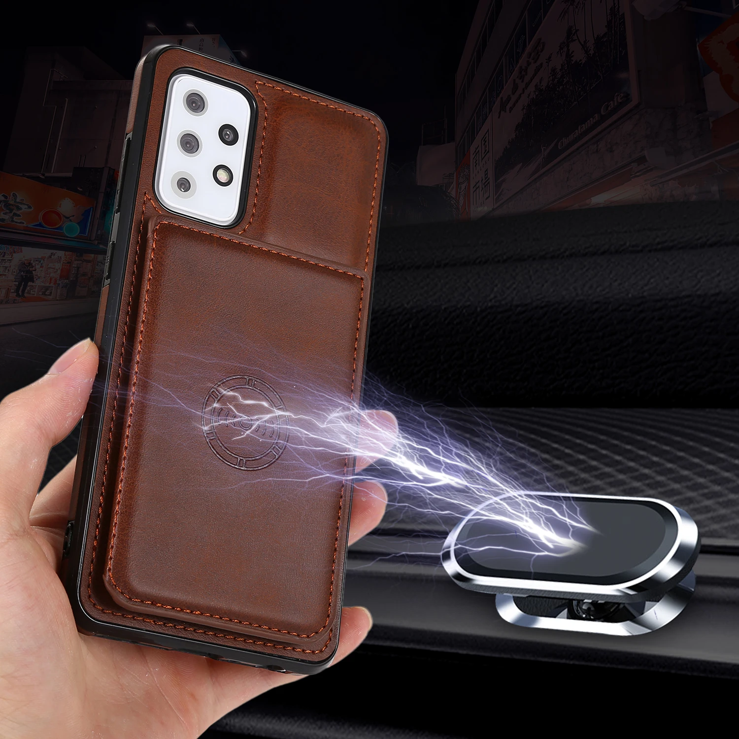 Автомобильный Магнитный кошелек, кожаный чехол для Samsung Galaxy S20 S21 S22 S23 Plus Ultra A32 A52 A12 A22 A42 A72 A82 A13 A33 A53, чехол-подставка