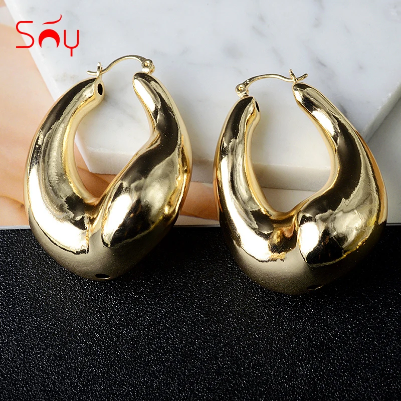 Женские медные серьги-кольца Sunny Jewelry, новые модные ажурные серьги-кольца большого размера для свадебных торжеств и вечеринок, 2021