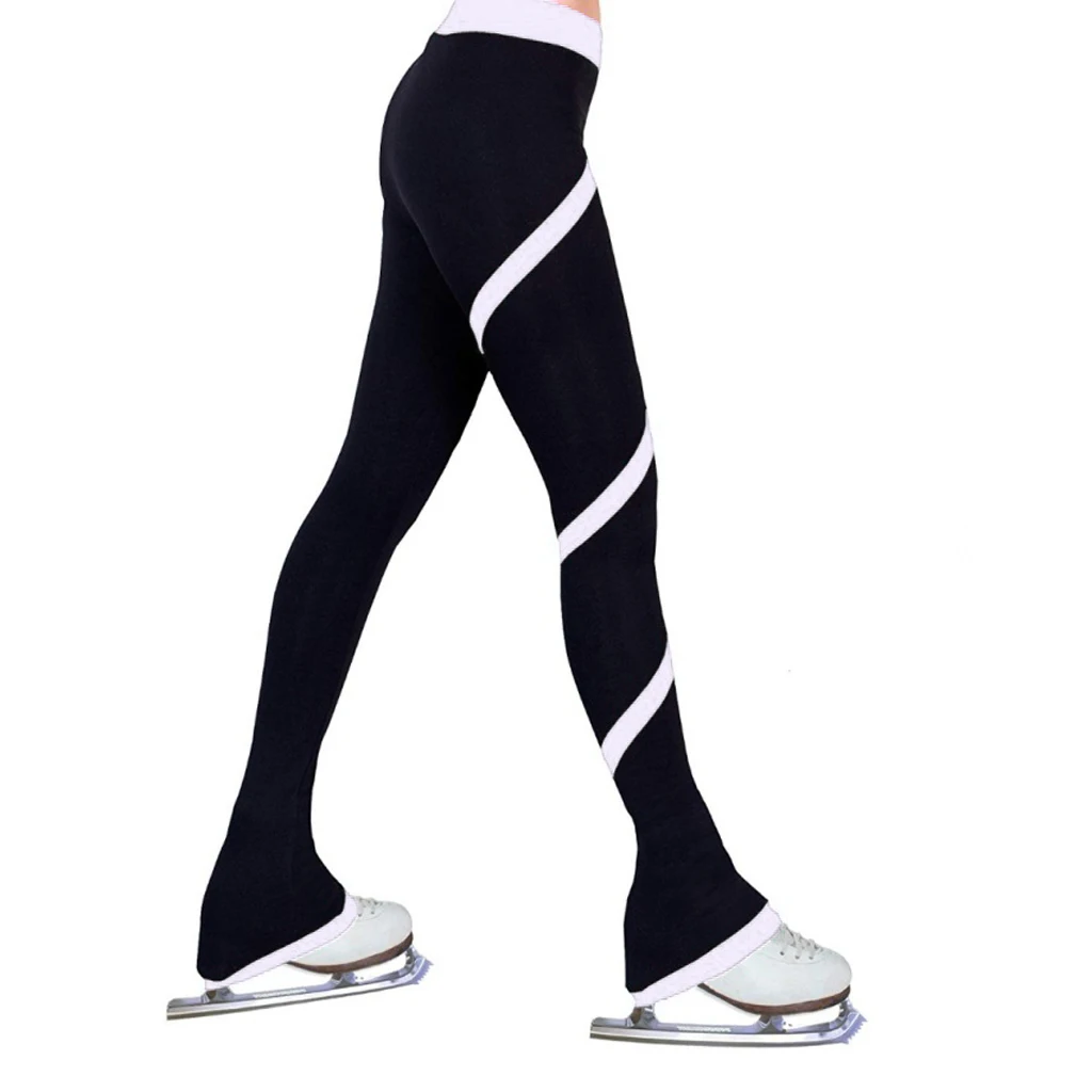 Women Girls Ice Skating Pants Figure Skate Trousers Tights Legging with Fleece Lining Ice Skating Practice Trousers Long Pants