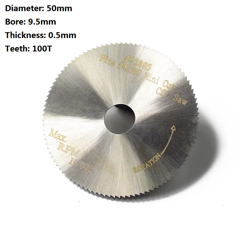 1pc 50x9.5x0.5mm 100T HSS Circular Saw Blade Fit #42307 42805 Mini Cut Off Power Tools Accessories Cutting Disc