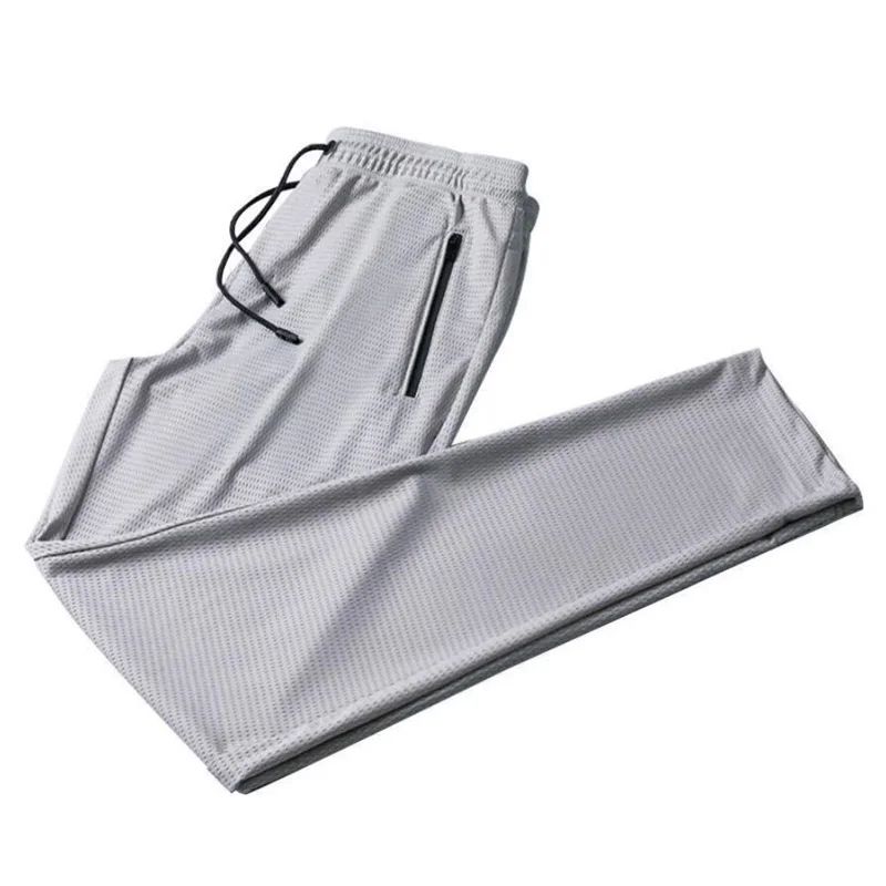 Summer Men Breathable pants large size 6XL 7XL 9XL 10XL elasticity sports pants out door zipper loose fat pants 145KG cool 52