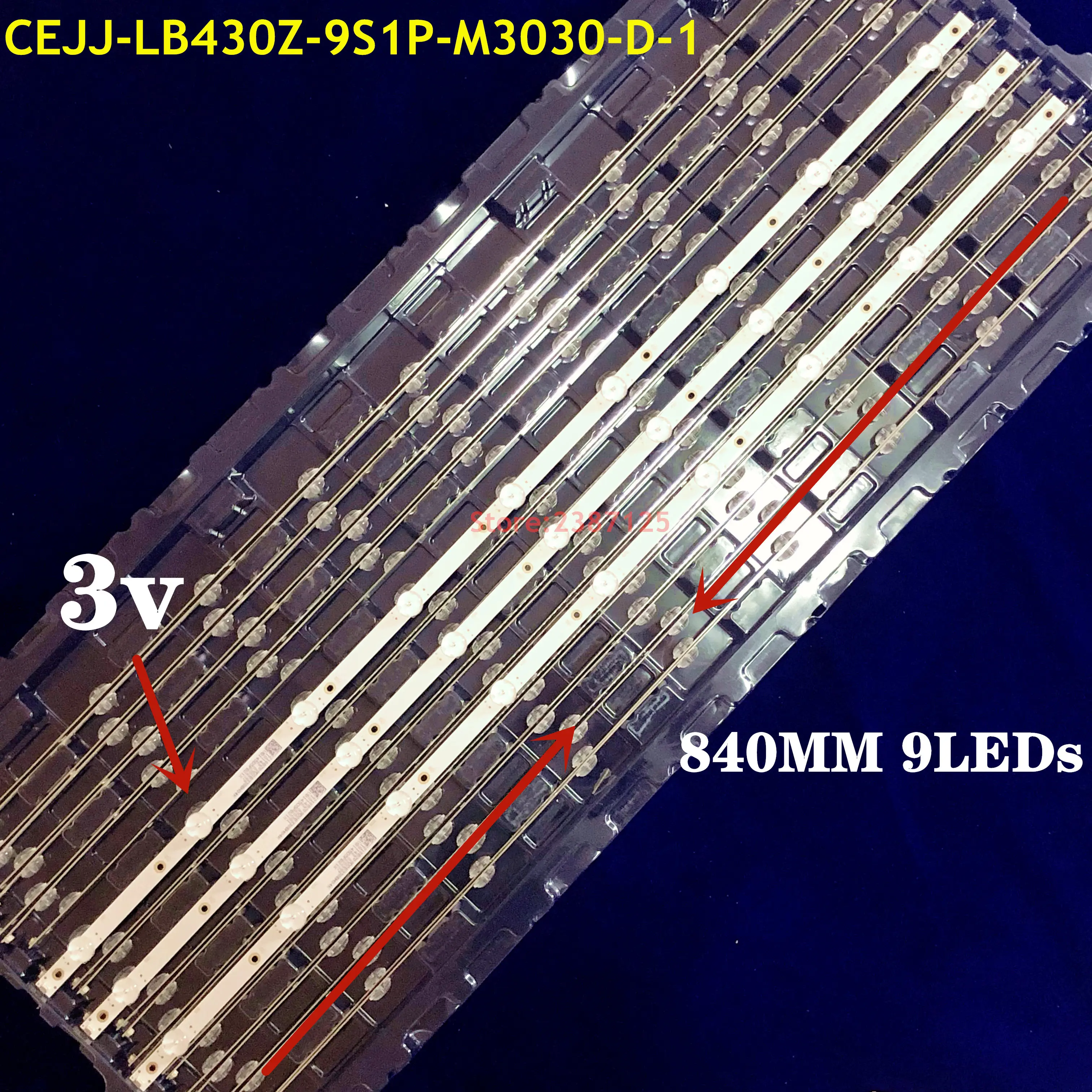 

15 компл.-45pcsLED подсветка полосы для LB43046 CEJJ-LB430Z-9S1P-M3030-F-2 43PFS5803/12 43PFS5813 43PFS5823/12 TPT430H3-DUYSHA.G