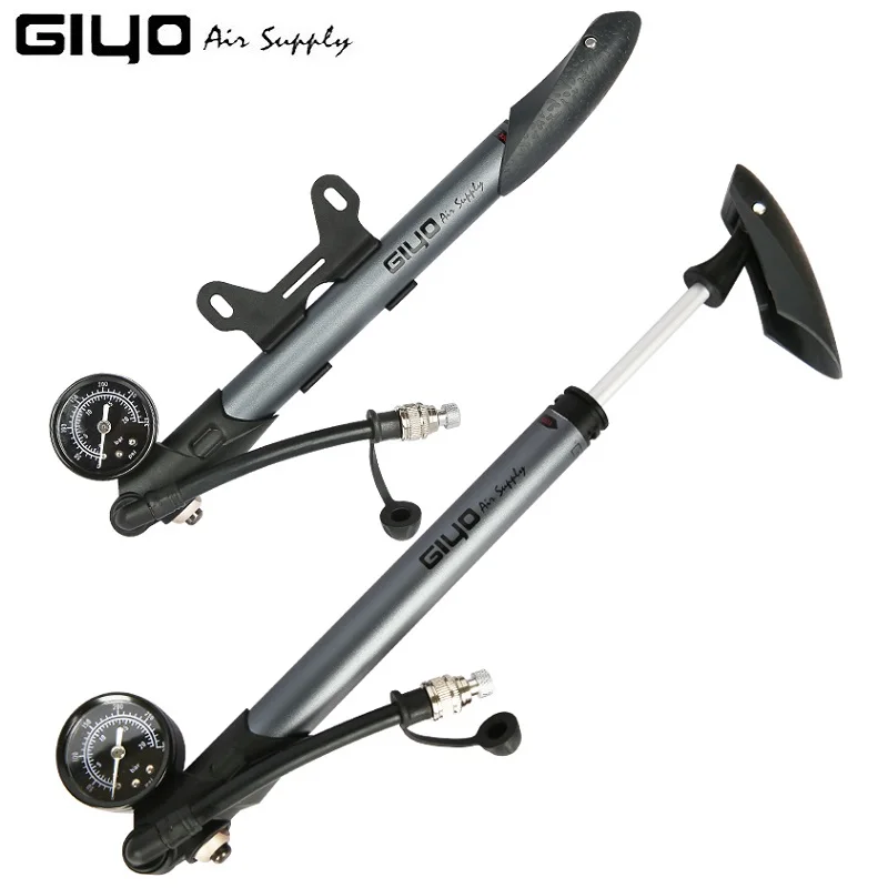 Giyo GS-41P 300psi Bicycle Tire Pump Road Bike Cycling T Handle Fixed Gauge Tyre Inflator MTB Fork Presta Schrader Air Pump