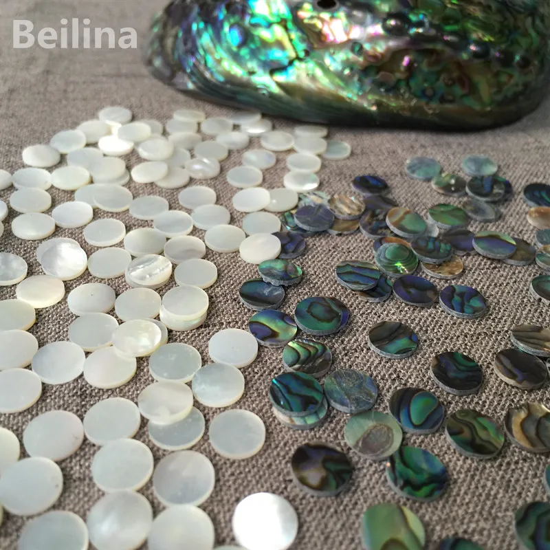 1lot(20pcs)Diameter 8mm New Zealand abalone shell sheet for musical instrument accessories and home crafts decoration materials